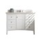James Martin Vanities Palisades 48in Single Vanity, Bright White w/ 3 CM White Zeus Quartz Top 527-V48-BW-3WZ - alternate 1